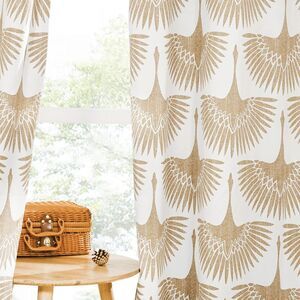 Blackout Curtains Taupe 52x103 Geometric Farmhouse Thermal Insulated 2 Panel Set